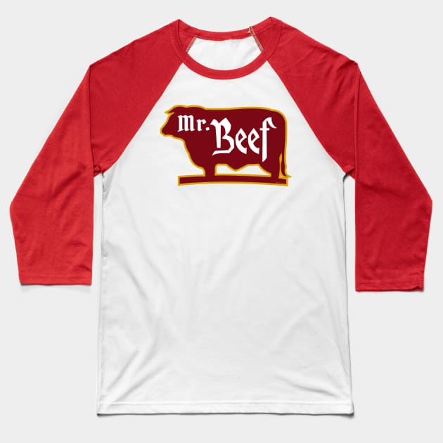 Mr. Beef Baseball T-Shirt by Illustratorator